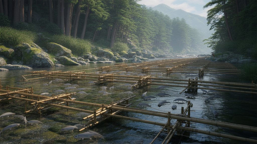 やなは1000年続く伝統漁法